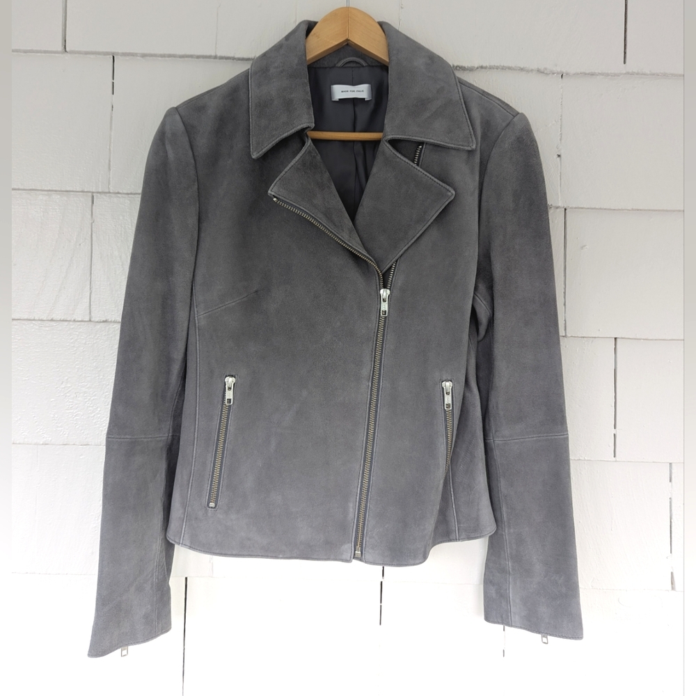 Made For Italic Gray Lexi Suede Jacket Size XS